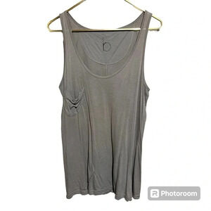 Rebecca Beeson Grey Basic Pocket Tank Top Cotton Modal Women’s Size 2